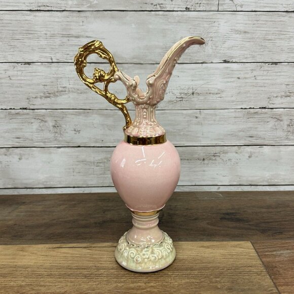 Vintage Golden Pink/Gold Porcelain Ewer Pitcher Greek Revival - Picture 3 of 8